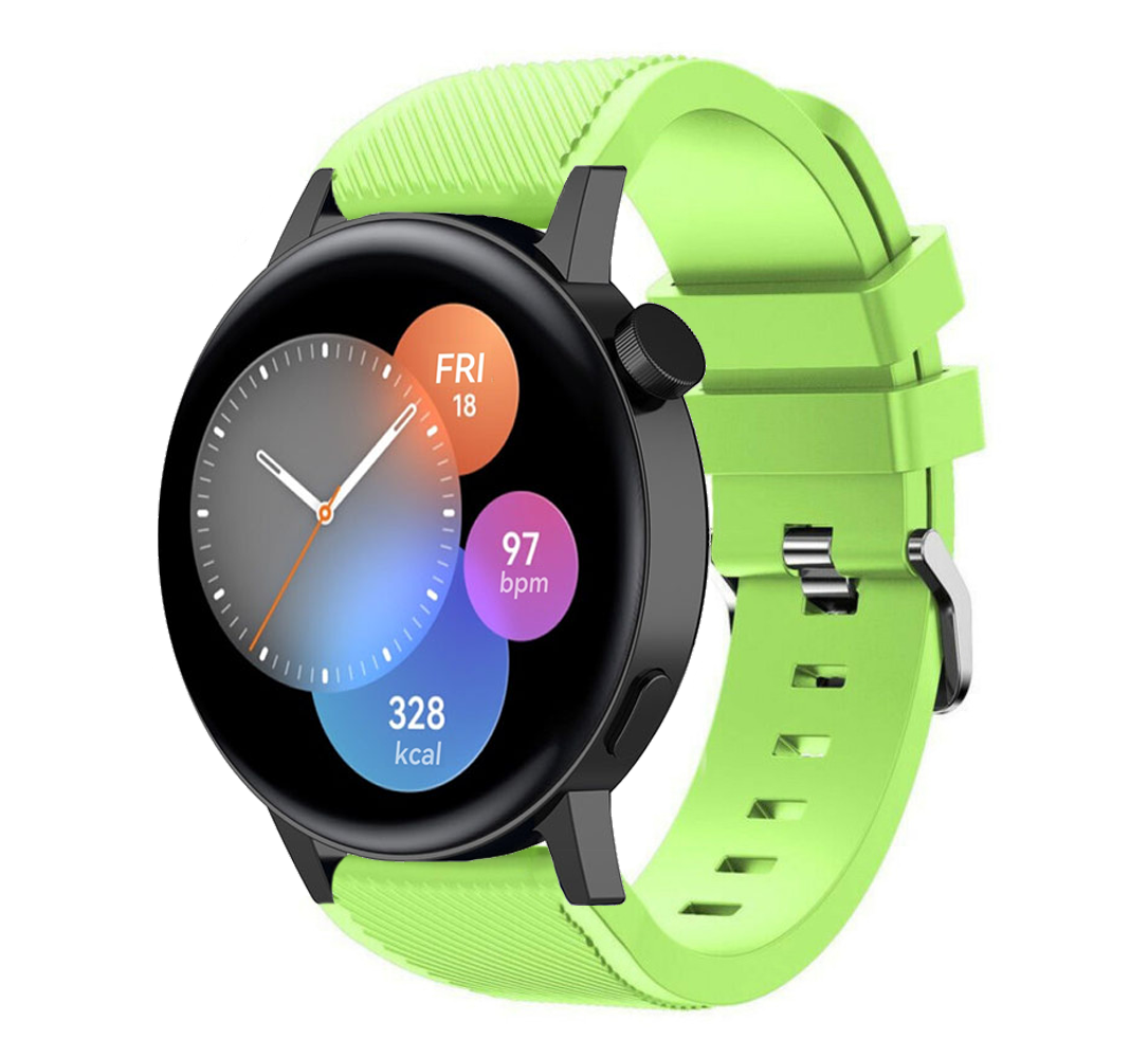 Strap-it® Strap-it Huawei Watch GT 3 42mm Silikonarmband (Hellgrün)