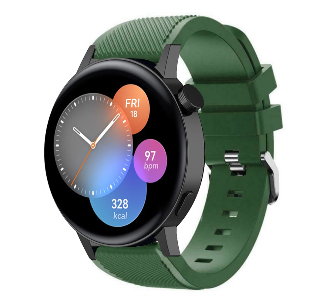 Strap-it® Strap-it Huawei Watch GT 3 42mm Silikonarmband (Armeegrün)