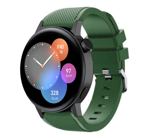 Strap-it® Strap-it Huawei Watch GT 3 42mm Silikonarmband (Armeegrün)
