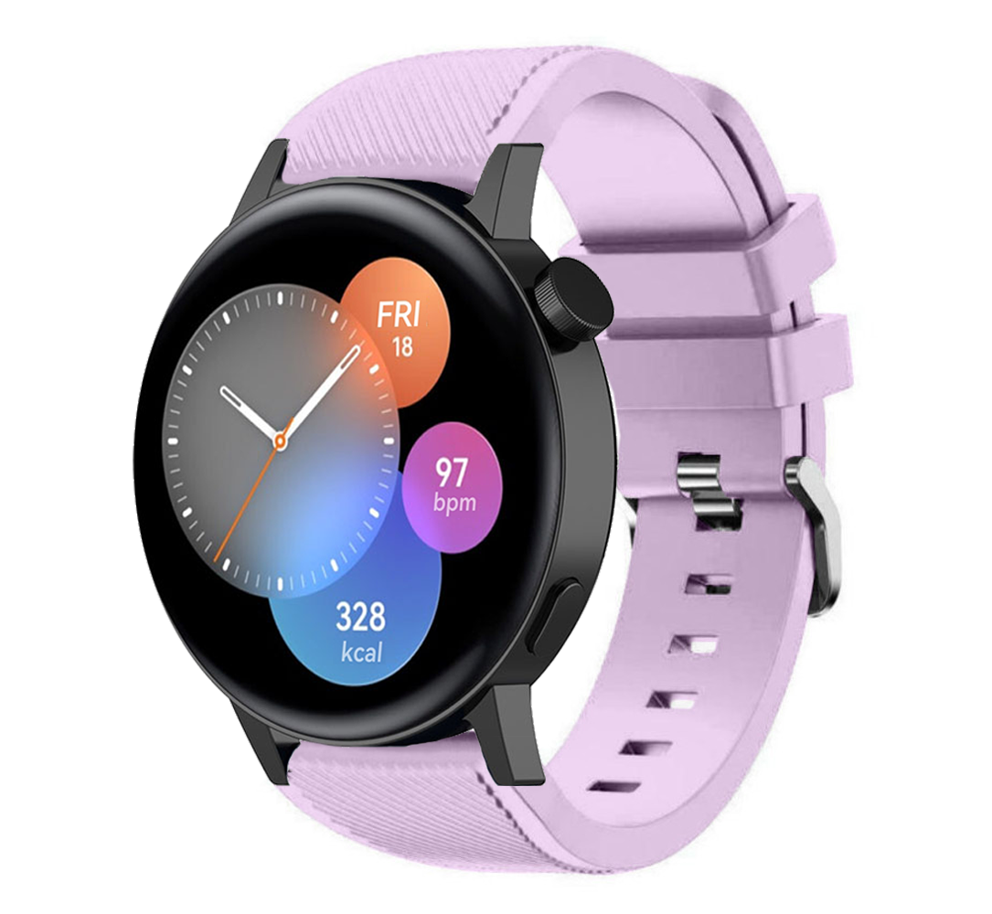 Strap-it® Strap-it Huawei Watch GT 3 42mm Silikonarmband (Lila)