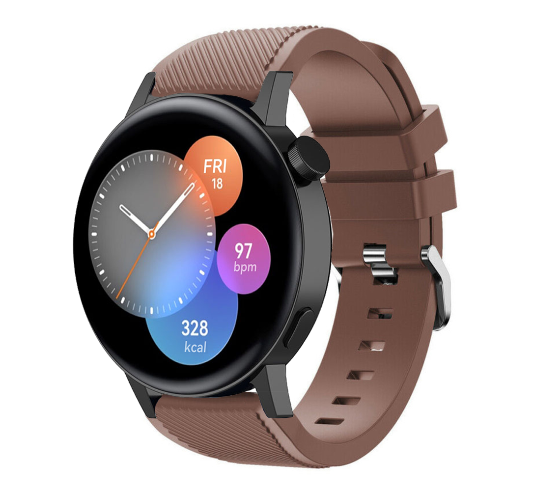 Strap-it® Strap-it Huawei Watch GT 3 42mm Silikonarmband (kaffeeBraun)
