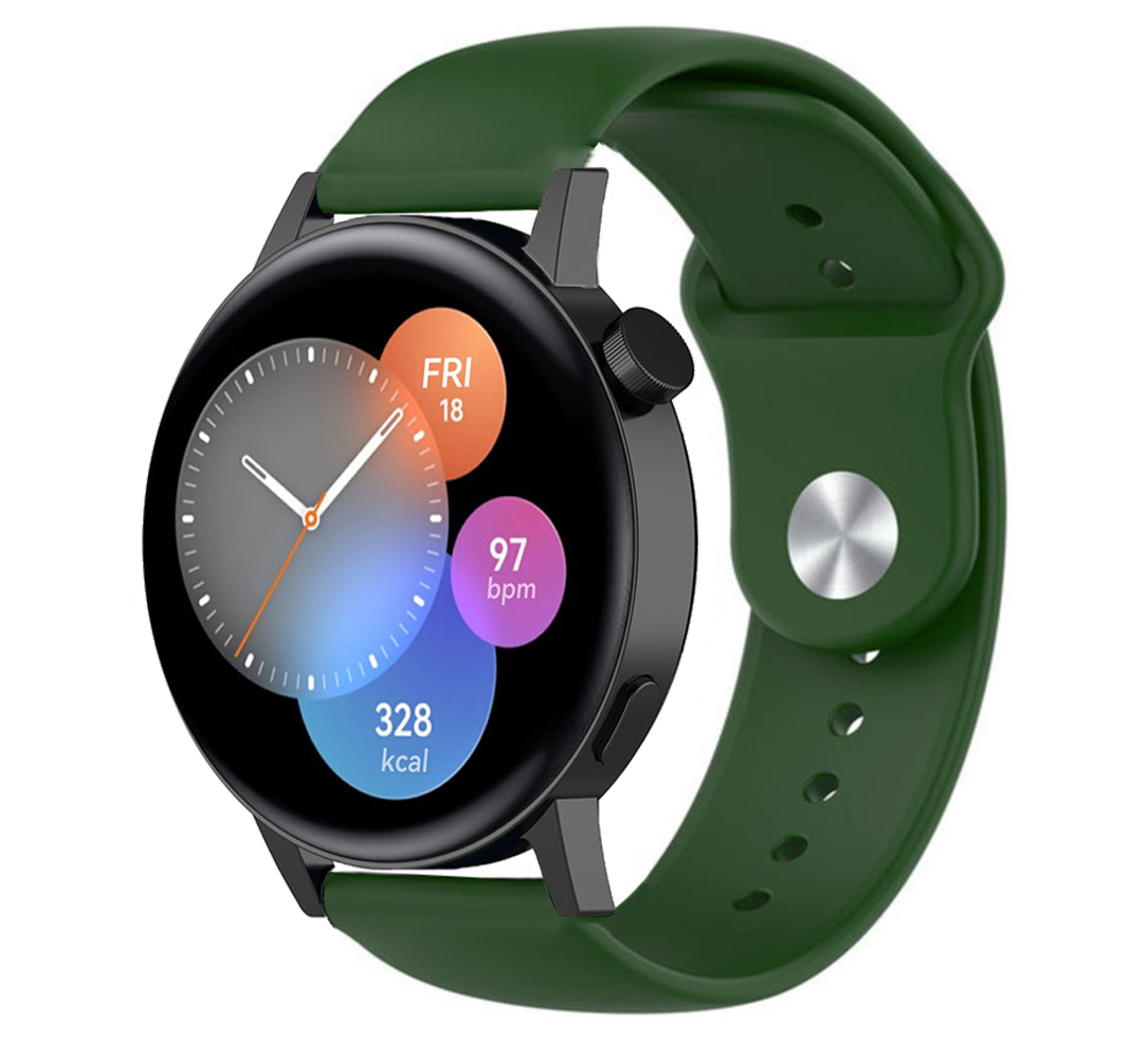 Strap-it® Strap-it Huawei Watch GT 3 42mm Sportarmband (Armeegrün)