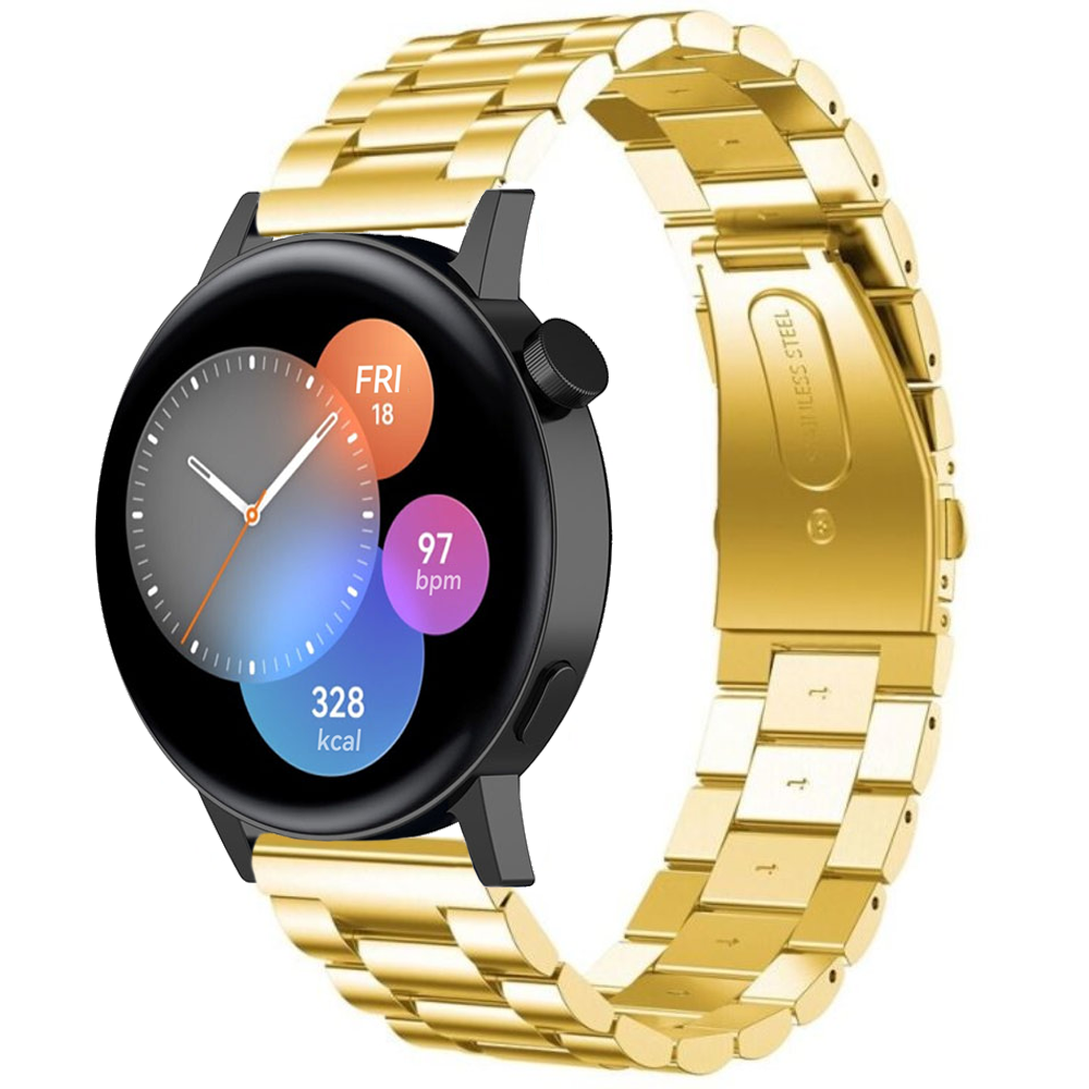 Strap-it® Strap-it Huawei Watch GT 3 42mm Stahlband (Gold)