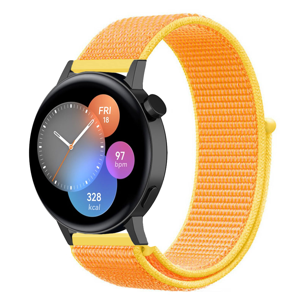 Strap-it® Strap-it Huawei Watch GT 3 42mm Nylonarmband (Hellgelb)