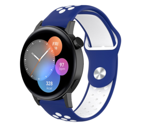 Strap-it® Huawei Watch GT 3 42mm Sportarmband (Blau/Weiß) Strap-it® Huawei Watch GT 3 42mm Sportarmband (Blau/Weiß)