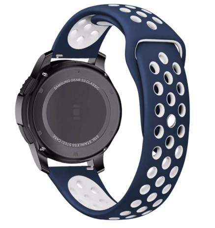 Strap-it® Strap-it Huawei Watch GT 3 42mm Sportarmband (Blau/Weiß)