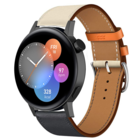 Strap-it® Strap-it Huawei Watch GT 3 42mm Lederarmband (Weiß/Dunkelblau)