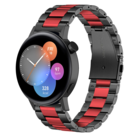 Strap-it® Strap-it Huawei Watch GT 3 42mm Stahlband (Schwarz/Rot)