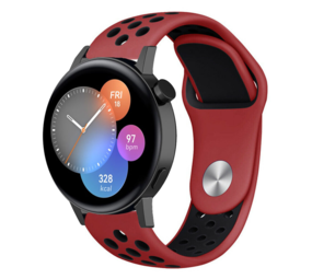 Strap-it® Huawei Watch GT 3 42mm Sportarmband (Rot/Schwarz)