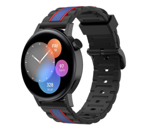 Strap-it® Huawei Watch GT 3 42mm Special Edition Armband (Schwarz/Blau)