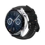 Strap-it® Huawei Watch GT 3 46mm Lederarmband (Schwarz) Strap-it® Huawei Watch GT 3 46mm Lederarmband (Schwarz)