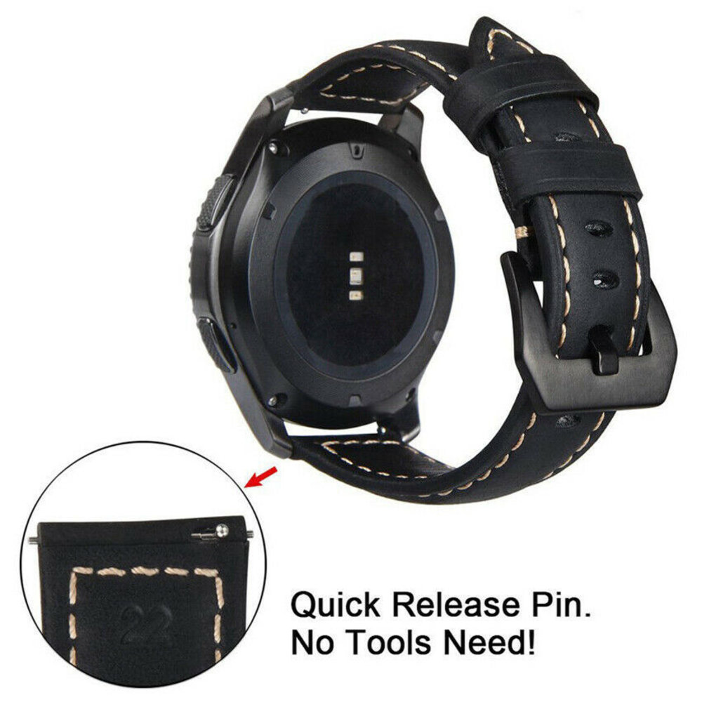 Strap-it® Strap-it Huawei Watch GT 3 46mm Lederarmband (Schwarz) Strap-it® Strap-it Huawei Watch GT 3 46mm Lederarmband (Schwarz)