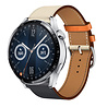 Strap-it® Strap-it Huawei Watch GT 3 46mm Lederarmband (Weiß/Dunkelblau) Strap-it® Strap-it Huawei Watch GT 3 46mm Lederarmband (Weiß/Dunkelblau)