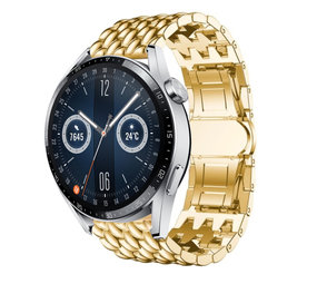 Strap-it® Huawei Watch GT 3 46mm Drachenarmband aus Stahl (Gold) Strap-it® Huawei Watch GT 3 46mm Drachenarmband aus Stahl (Gold)