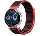 Strap-it® Strap-it Huawei Watch GT 3 46mm Nylonarmband (Schwarz/Rot)