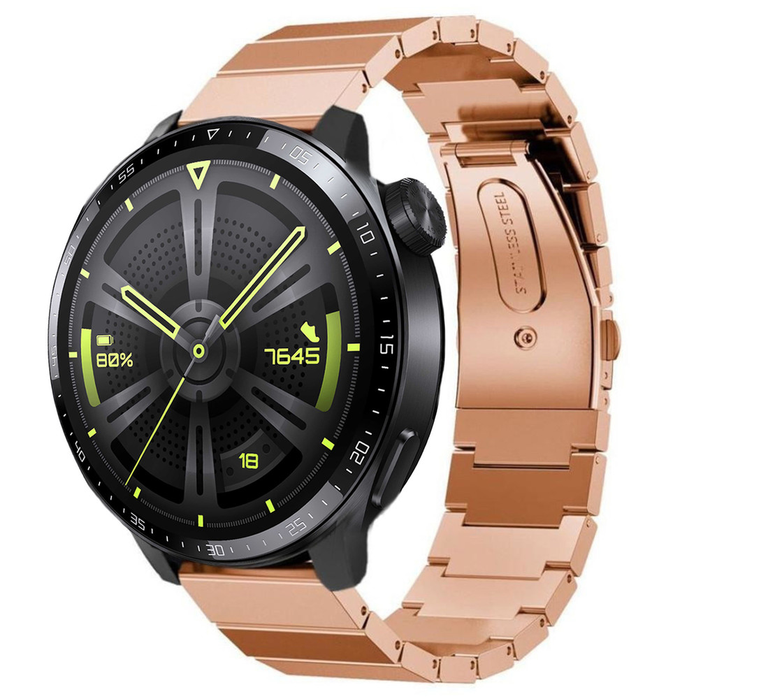 Strap-it® Strap-it Huawei Watch GT 3 46mm Metallarmband (RoséGold)