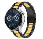 Strap-it® Strap-it Huawei Watch GT 3 46mm Stahlband (Schwarz/Gold)