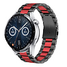 Strap-it® Strap-it Huawei Watch GT 3 46mm Stahlband (Schwarz/Rot) Strap-it® Strap-it Huawei Watch GT 3 46mm Stahlband (Schwarz/Rot)