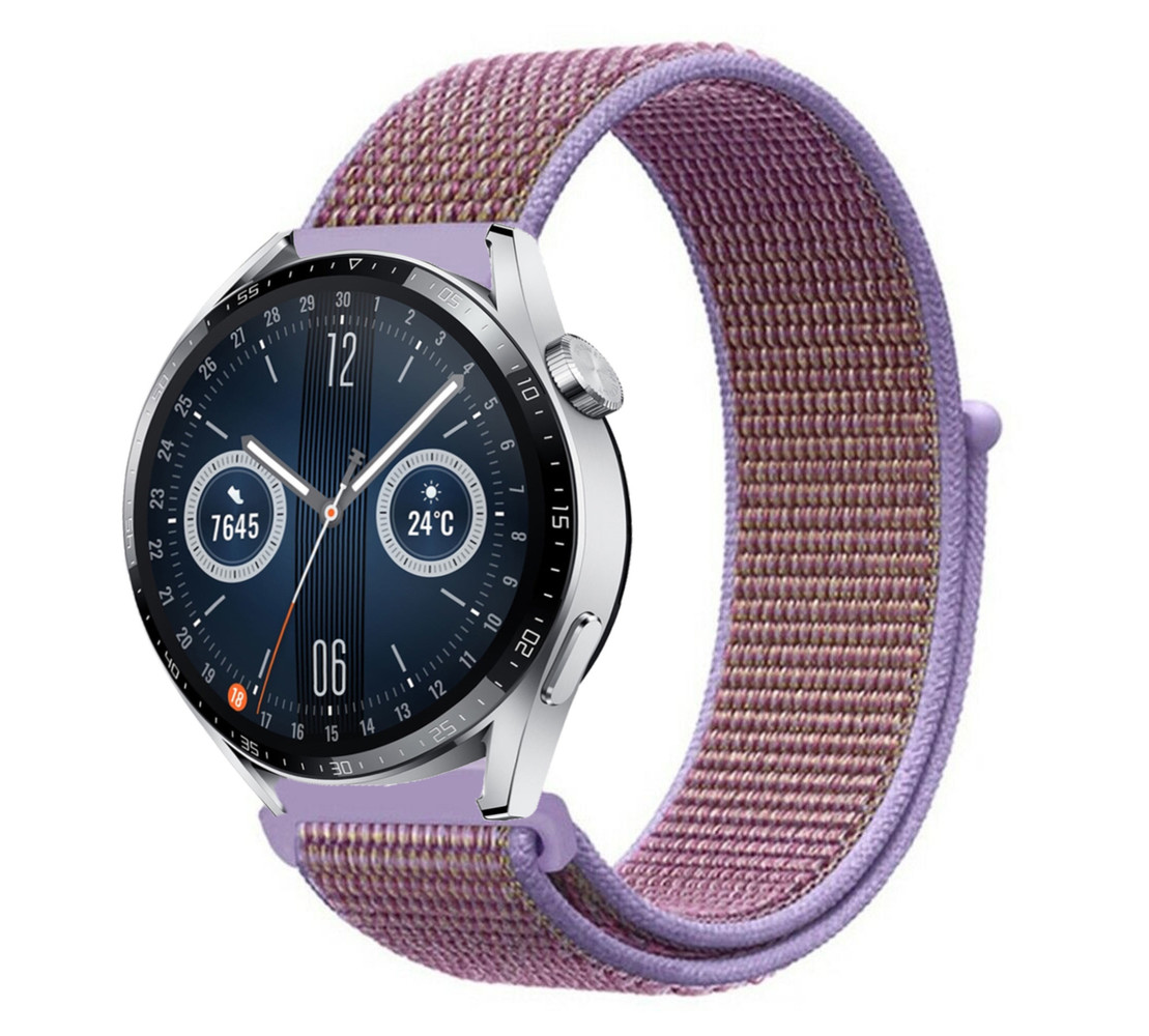 Strap-it® Strap-it Huawei Watch GT 3 46mm Nylonband (Lila)