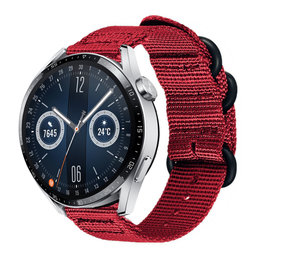 Strap-it® Huawei Watch GT 3 46mm Nylon-Schnallenarmband (Rot) Strap-it® Huawei Watch GT 3 46mm Nylon-Schnallenarmband (Rot)