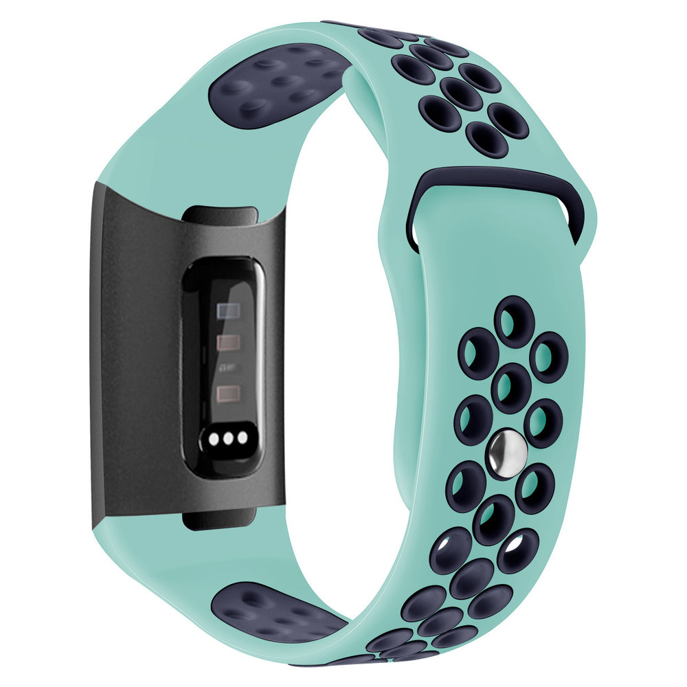 Strap-it® Strap-it Fitbit Charge 3 Sportarmband (Aqua/Dunkelblau)