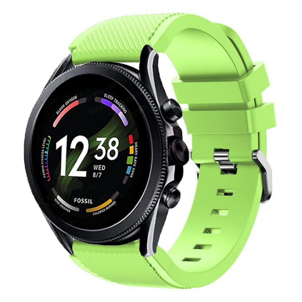 Strap-it® Strap-it Fossil Gen 6 - 44mm Silikonarmband (Hellgrün)