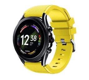 Strap-it® Fossil Gen 6 - 44mm Silikonarmband (Gelb) Strap-it® Fossil Gen 6 - 44mm Silikonarmband (Gelb)