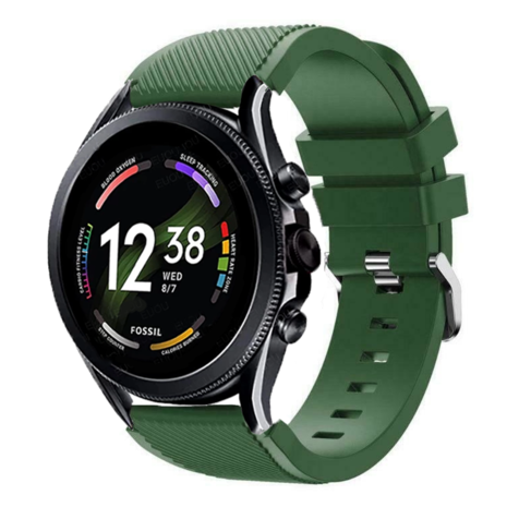 Strap-it® Strap-it Fossil Gen 6 - 44mm Silikonarmband (Armeegrün)