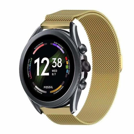 Strap-it® Strap-it Fossil Gen 6 - 44mm Milanese-Armband (Gold) Strap-it® Strap-it Fossil Gen 6 - 44mm Milanese-Armband (Gold)