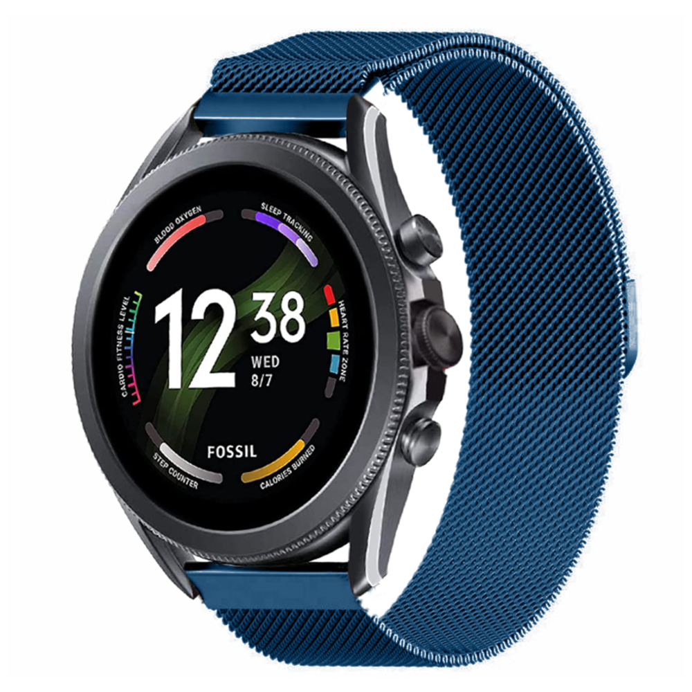 Strap-it® Strap-it Fossil Gen 6 - 44mm Milanese-Armband (Blau) Strap-it® Strap-it Fossil Gen 6 - 44mm Milanese-Armband (Blau)