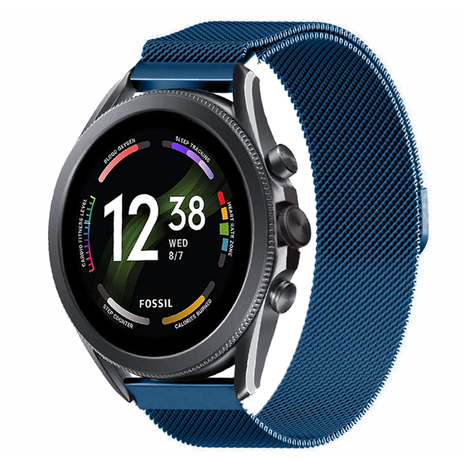 Strap-it® Strap-it Fossil Gen 6 - 44mm Milanese-Armband (Blau) Strap-it® Strap-it Fossil Gen 6 - 44mm Milanese-Armband (Blau)