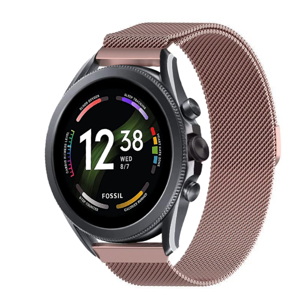 Strap-it® Strap-it Fossil Gen 6 - 44mm Milanese-Armband (Rosa) Strap-it® Strap-it Fossil Gen 6 - 44mm Milanese-Armband (Rosa)