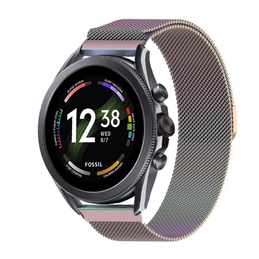 Strap-it® Strap-it Fossil Gen 6 - 44mm Milanese-Armband (Regenbogen)