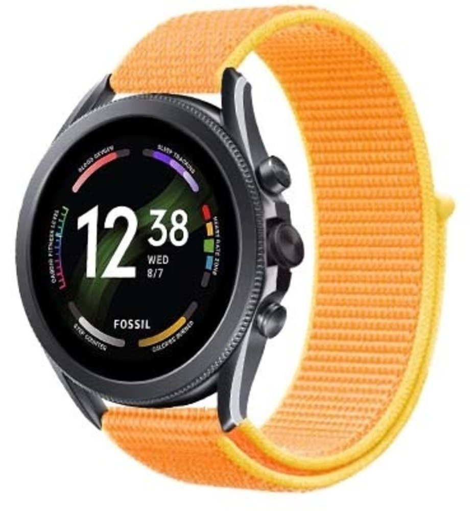 Strap-it® Strap-it Fossil Gen 6 - 44mm Nylonarmband (Hellgelb)