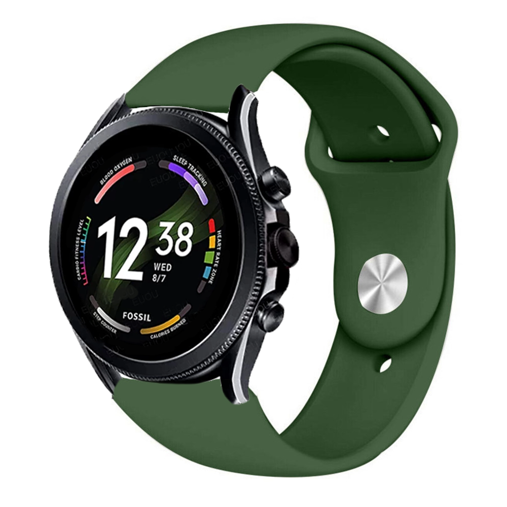Strap-it® Strap-it Fossil Gen 6 - 44mm Sportarmband (Armeegrün)