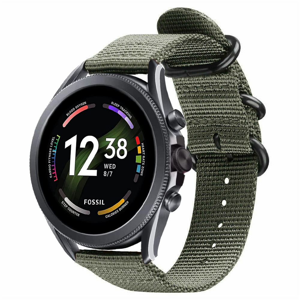 Strap-it® Strap-it Fossil Gen 6 - 44mm Nylon-Schnallenarmband (Grün Strap-it® Strap-it Fossil Gen 6 - 44mm Nylon-Schnallenarmband (Grün