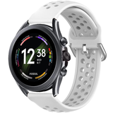 Strap-it® Fossil Gen 6 - 44mm Silikonarmband mit Löchern (Weiß)