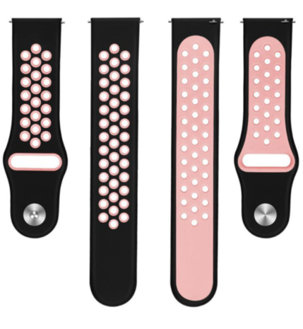 Strap-it® Strap-it Fossil Gen 6 - 44mm Sportarmband (Schwarz/Rosa) Strap-it® Strap-it Fossil Gen 6 - 44mm Sportarmband (Schwarz/Rosa)