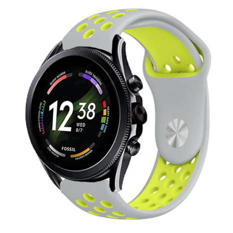 Strap-it® Strap-it Fossil Gen 6 - 44mm Sportarmband (Grau/Gelb) Strap-it® Strap-it Fossil Gen 6 - 44mm Sportarmband (Grau/Gelb)