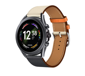 Strap-it® Fossil Gen 6 - 44mm Lederarmband (Weiß/Dunkelblau) Strap-it® Fossil Gen 6 - 44mm Lederarmband (Weiß/Dunkelblau)