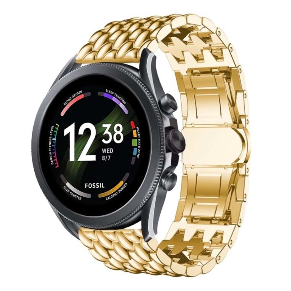 Strap-it® Strap-it Fossil Gen 6 - 44mm Stahl-Drachenarmband (Gold)