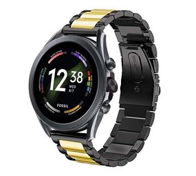 Strap-it® Fossil Gen 6 - 44mm Stahlarmband (Schwarz/Gold) Strap-it® Fossil Gen 6 - 44mm Stahlarmband (Schwarz/Gold)