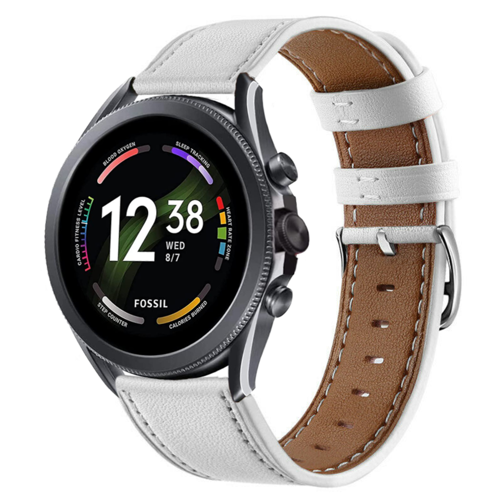 Strap-it® Strap-it Fossil Gen 6 - 44mm Armband Leder (Weiß) Strap-it® Strap-it Fossil Gen 6 - 44mm Armband Leder (Weiß)