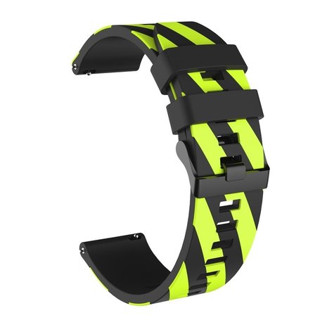 Strap-it® Strap-it Fossil Gen 6 - 44mm gestreiftes Silikonarmband (Schwarz/Gelb)