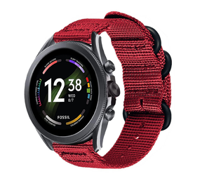 Strap-it® Fossil Gen 6 - 44mm Nylon-Schnallenarmband (Rot) Strap-it® Fossil Gen 6 - 44mm Nylon-Schnallenarmband (Rot)
