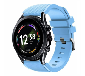 Strap-it® Fossil Gen 6 - 44mm Silikonarmband (Sandblau)
