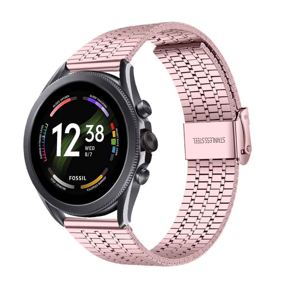 Strap-it® Strap-it Fossil Gen 6 - 44 mm Edelstahlarmband (Rosa)