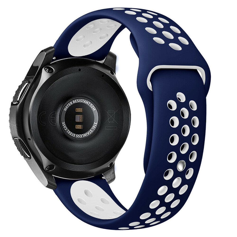 Strap-it® Strap-it Huawei Watch 3 / 3 Pro Sportarmband (Blau/Weiß)