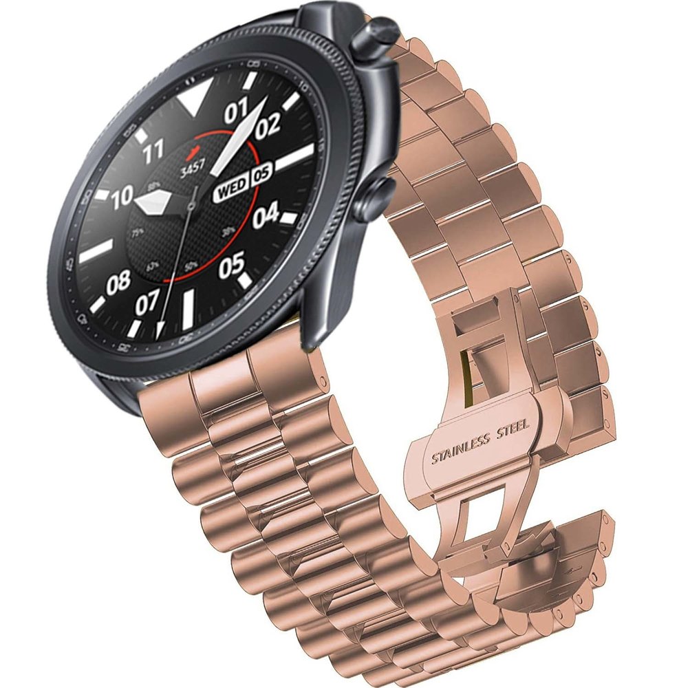 Strap-it® Strap-it Samsung Galaxy Watch 3 45mm Presidential Stahlarmband (Roségold)