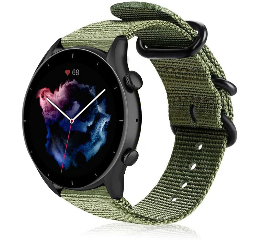 Strap-it® Strap-it Amazfit GTR 3 (Pro) Amazfit GTR 3 (Pro) Nylon-Schnallenarmband (Grün) Strap-it® Strap-it Amazfit GTR 3 (Pro) Amazfit GTR 3 (Pro) Nylon-Schnallenarmband (Grün)
